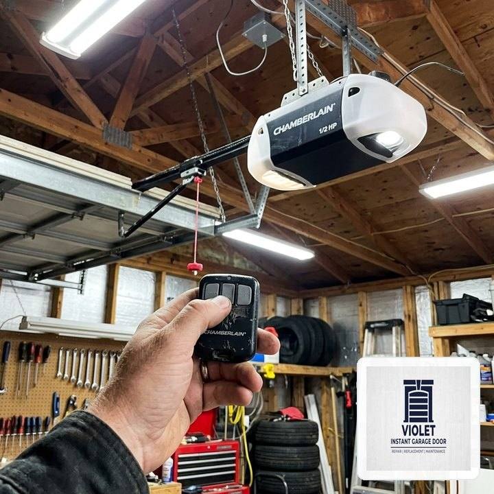 Violet Instant Garage Door in Shoreline, WA: Heavy-Duty Steel Section Strut & 11-Gauge Hinge Reinforcement - Shoreline, WA